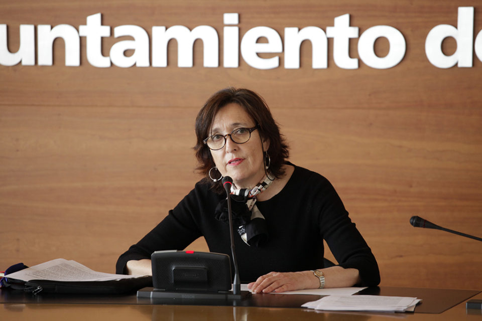 Elvira González, durante la rueda de prensa. / Ingrid