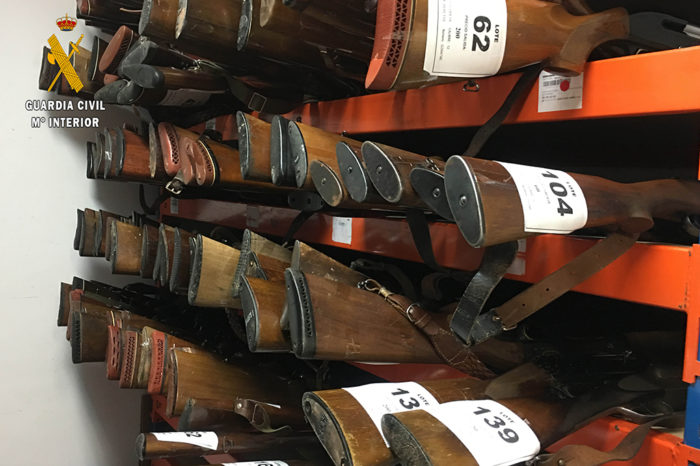 La Guardia Civil subastará 168 lotes de armas el 3 de abril