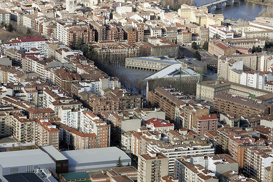 Vista aérea del centro de Logroño. / Ingrid