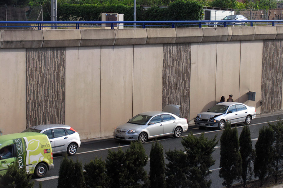 Vehículos accidentados en la circunvalación de Logroño. / NR
