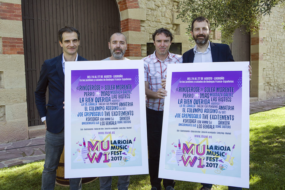 De izquierda a derecha, Miguel Sáinz, Rafa Bezares, Borja Eguizábal y José Luis Pancorbo, en la presentación del cartel. / NR