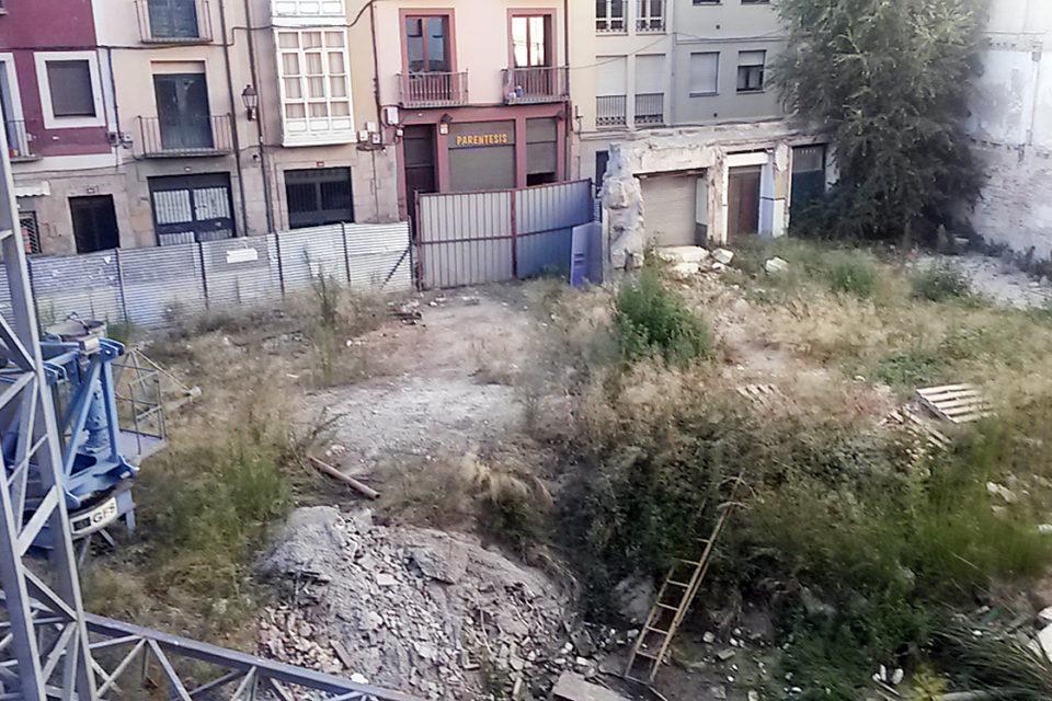 Los socialistas denuncian que la situación del solar es insaluble y presenta riesgo de incendios. /PSOE