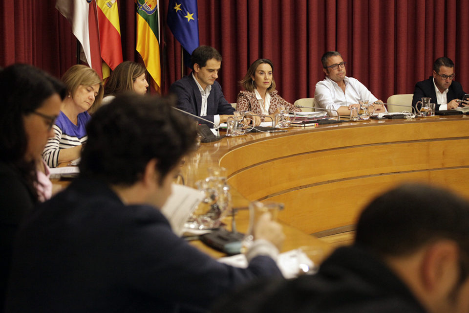 La alcaldesa de Logroño, durante la sesión plenaria celebrada el jueves. / Clara Larrea