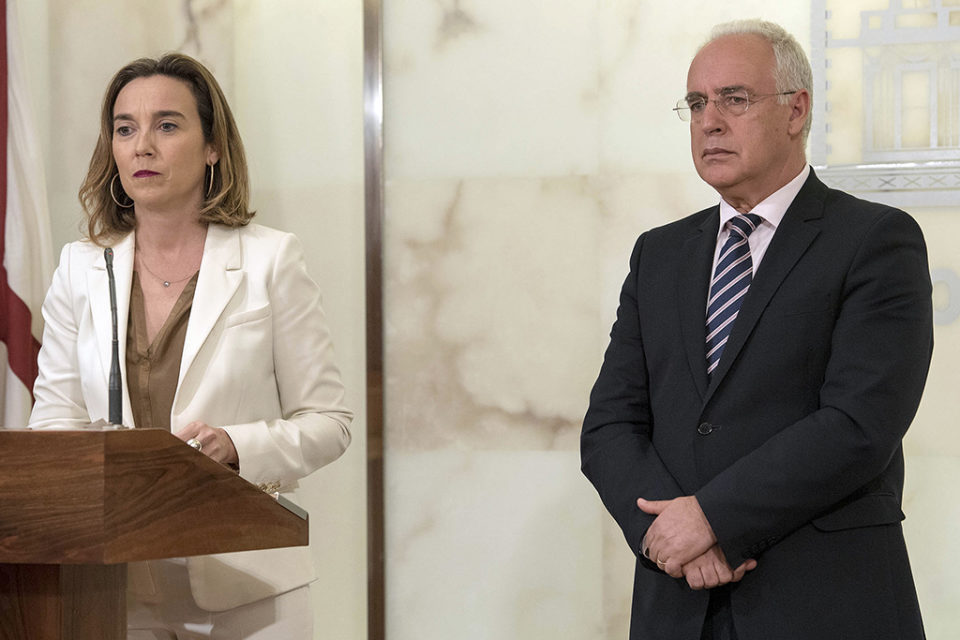 La alcaldesa de Logroño y el presidente del Gobierno de La Rioja. / NR