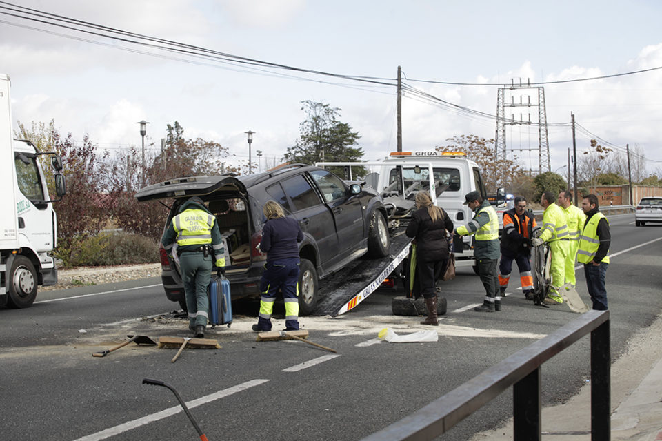 Todoterreno implicado en el accidente que se ha producido en Recajo. / Ingrid