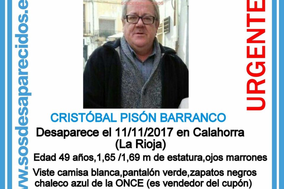 Cartel publicado por SOS Desaparecidos en Twitter.