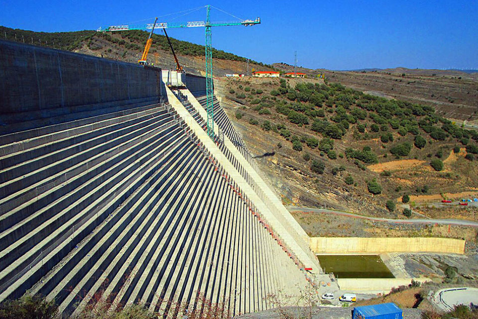 Imagen del estado de las obras de la presa de Enciso. / NR