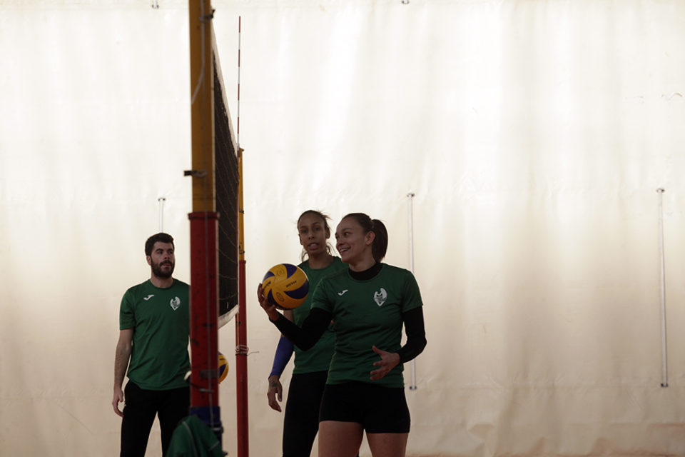 Helia González y Martins, en uno de los entrenamientos del Minis. / Clara Larrea