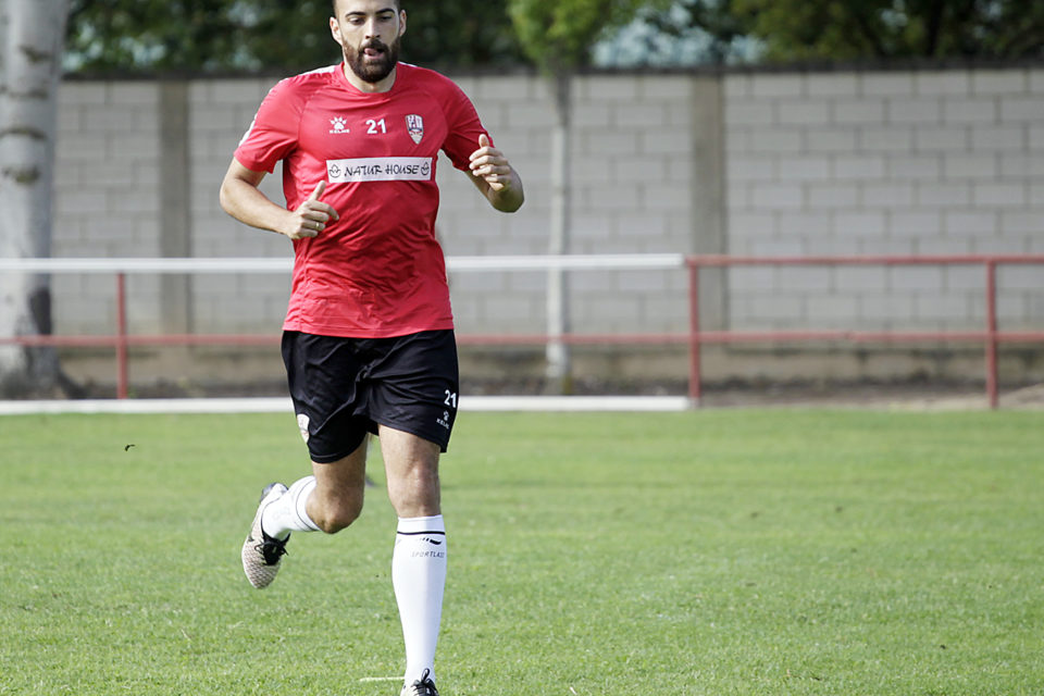 Borja Gómez, en uno de sus primeros entrenamientos con la UDLel pasado mes de agosto. / Ingrid