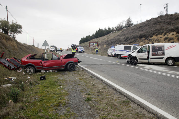 Fallece una logroñesa en un accidente de tráfico en la carretera de Laguardia