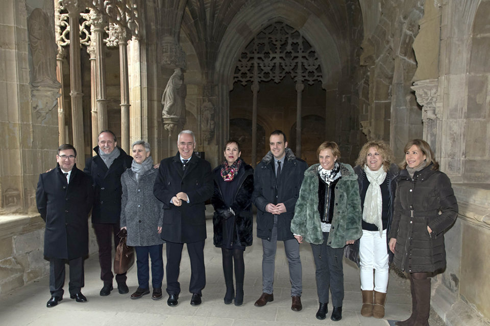 José Ignacio Ceniceros y Uxue Barcos han participado en la reunión del Patronato de Santa María la Real. / NR