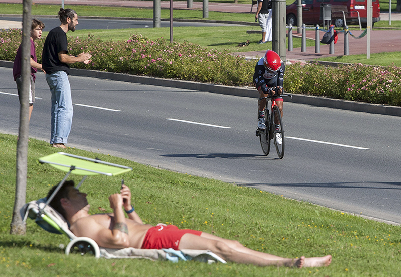 Paso de la Vuelta por Logroño en una edición anterior. / INGRID