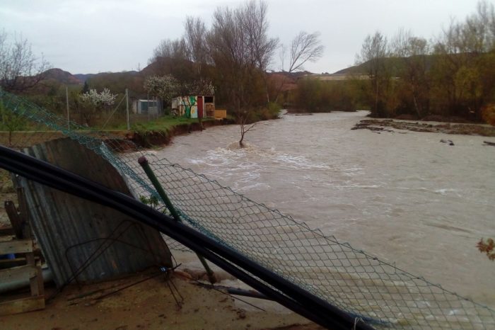 Cortada la carretera SO-615 entre Enciso y Yanguas por precaución ante la crecida del Cidacos