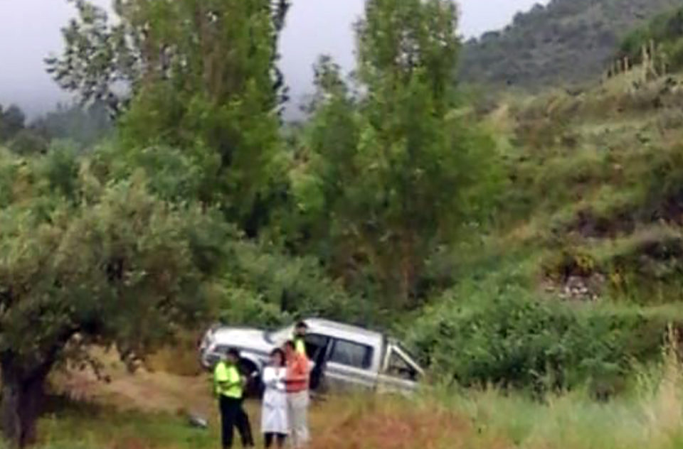 Vehículo accidentado en Ribafrecha. / NR