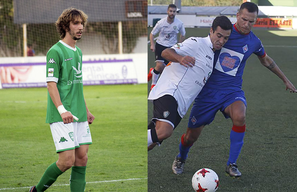 De izquierda a derecha, Javi Barrio, del Villanovense, y Alberto Morgado, del Amorebieta, son las últimas incorporaciones al Calahorra