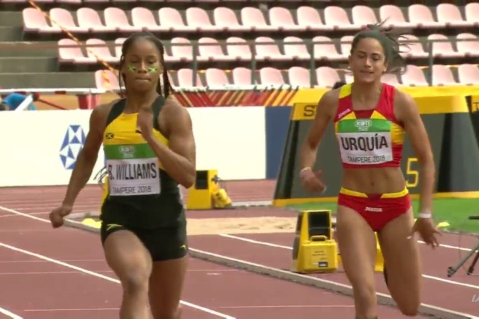 La jamaicana Williams ganó (11.28) con el mejor tiempo de todas las series. Urquía fue tercera (11.66). / NR