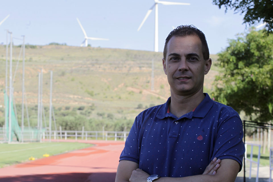 Eduardo Arévalo, el pasado mes de julio, en el inicio de la pretemporada del Calahorra. / Ingrid