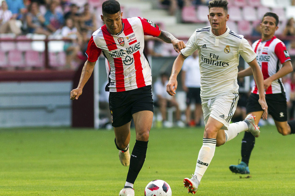 Marcos André, en una imagen de archivo en el partido que enfrentó a la UDLcon el Madrid Castilla la pasada pretemporada. / Riojapress