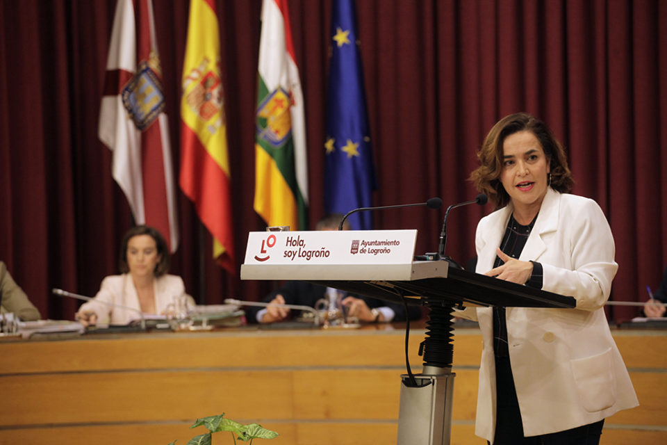 Beatriz Arraiz, durante su intervención en el Debate del Estado de la Ciudad. / Ingrid