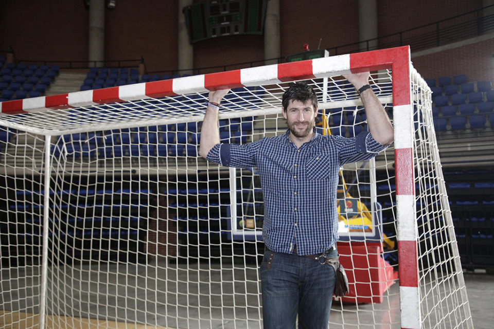 Gurutz Aginagalde en la cancha del Palacio que pisará por última vez este sábado. / Clara Larrea