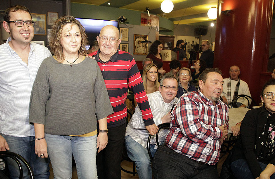 Amaya Castro, junto a Garrido y Calzada, en la presentación de la candidatura el pasado día 5. / Clara Larrea