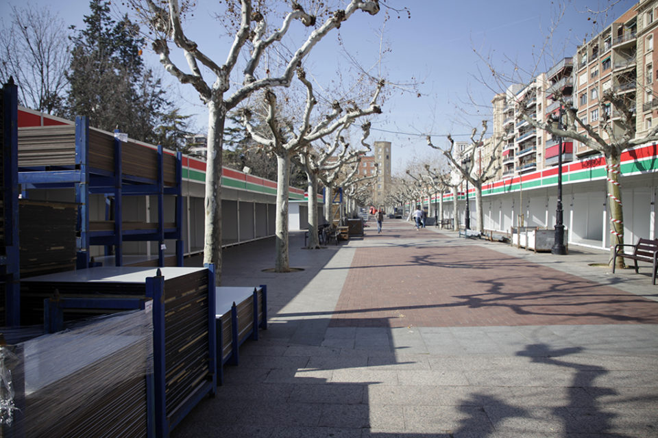 El Espolón está casi preparado para acoger Logrostock el primer fin de semana de marzo. / Clara Larrea