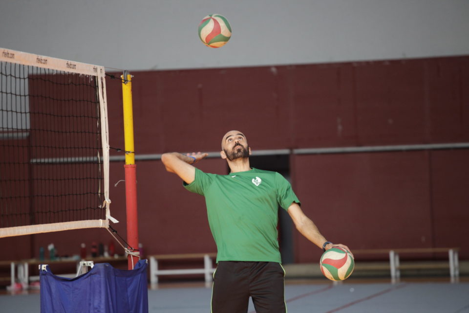 Juan Diego, en el primer entrenamiento del Minis de Arluy en la 2018-19. / INGRID