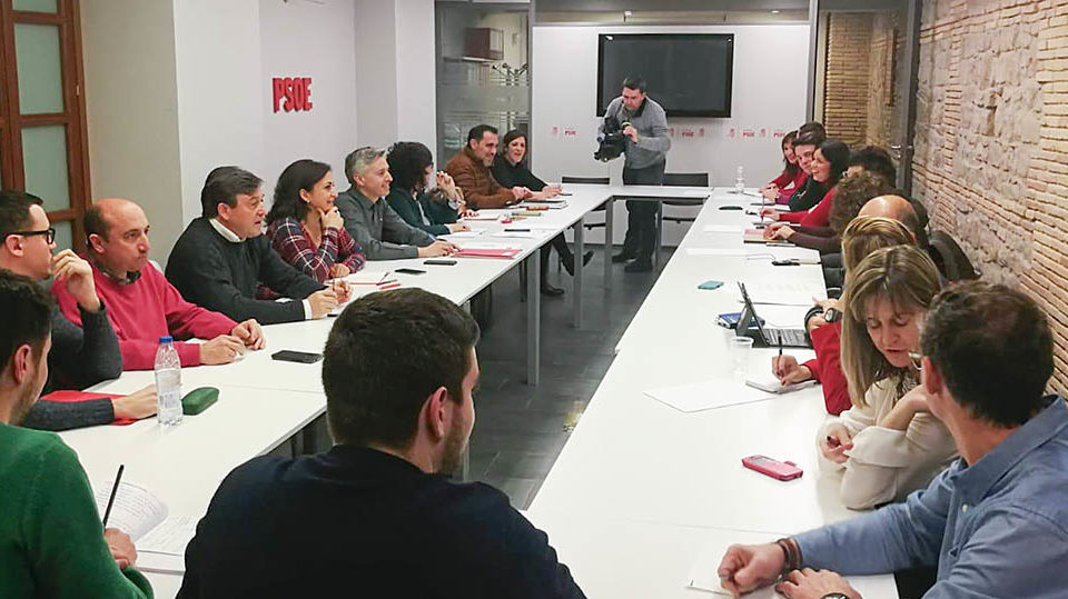 Imagen de la reunión de la Comisión Ejecutiva Regional del PSOE, celebrada este martes. / nr