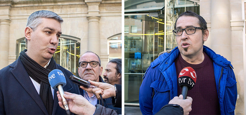 Germán Cantabrana (izquierda) y el secretario regional de Podemos, Kiko Garrido. / RM (EFE)