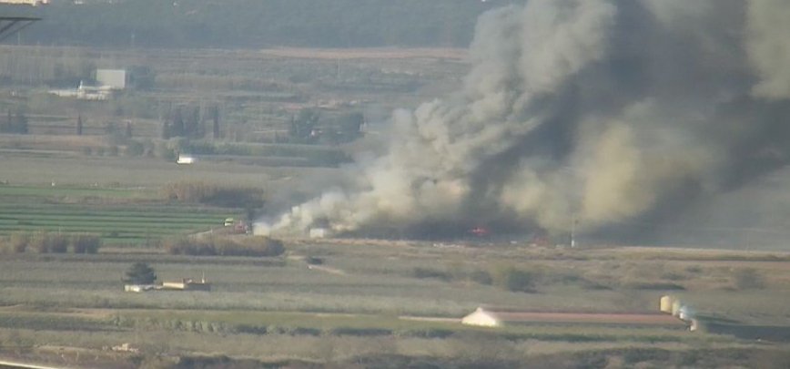 Imagen del incendio de Alfaro captada desde la cámara del SOS Rioja. / SOS Rioja