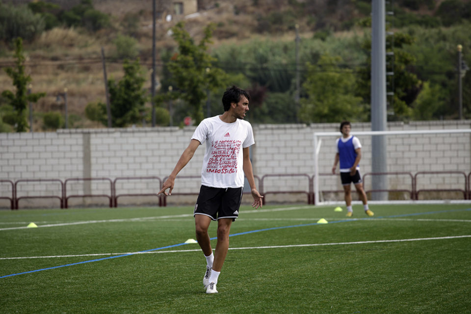 Sergio Martínez, en un entrenamiento en la temporada 13/14 con la UDL. / Ingrid