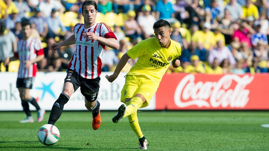El 28 de mayo de 2016 la UDL-en la imagen Adrián Cruz- eliminó contra pronóstico al filial del Villarreal. / Villarreal CF