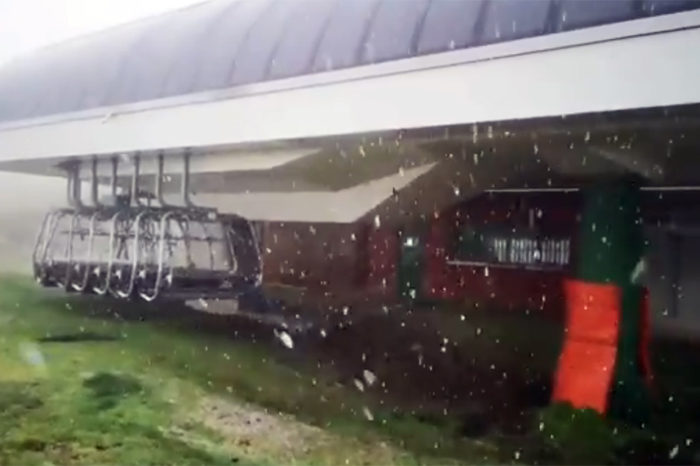 La nieve irrumpe en junio en Valdezcaray