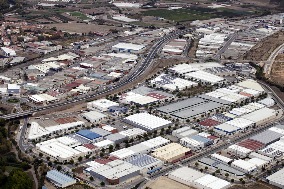 Vista aérea del polígono La Portalada de Logroño. / Ingrid