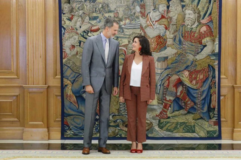 Andreu, con el Rey Felipe VI, en La Zarzuela, donde la presidenta fue recibida, dentro de la ronda de reuniones del monarca con los dirigentes autonómicos. / © Casa de S.M. el Rey