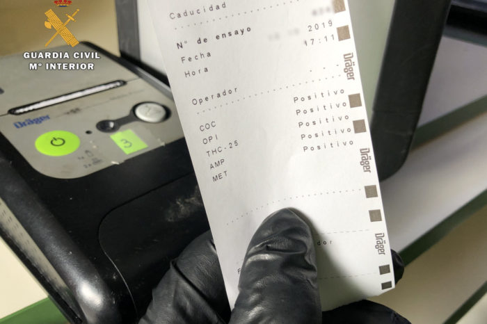 Un conductor da positivo en todas las drogas detectables por el narcotest