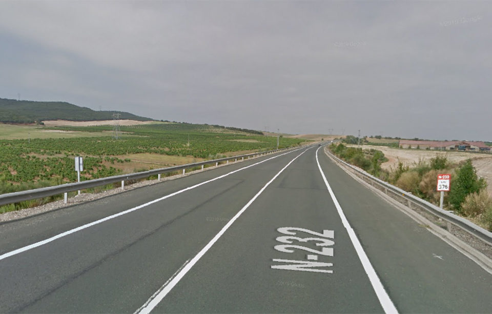 Zona de la N-232 en la que se ha producido el accidente. / Google Maps