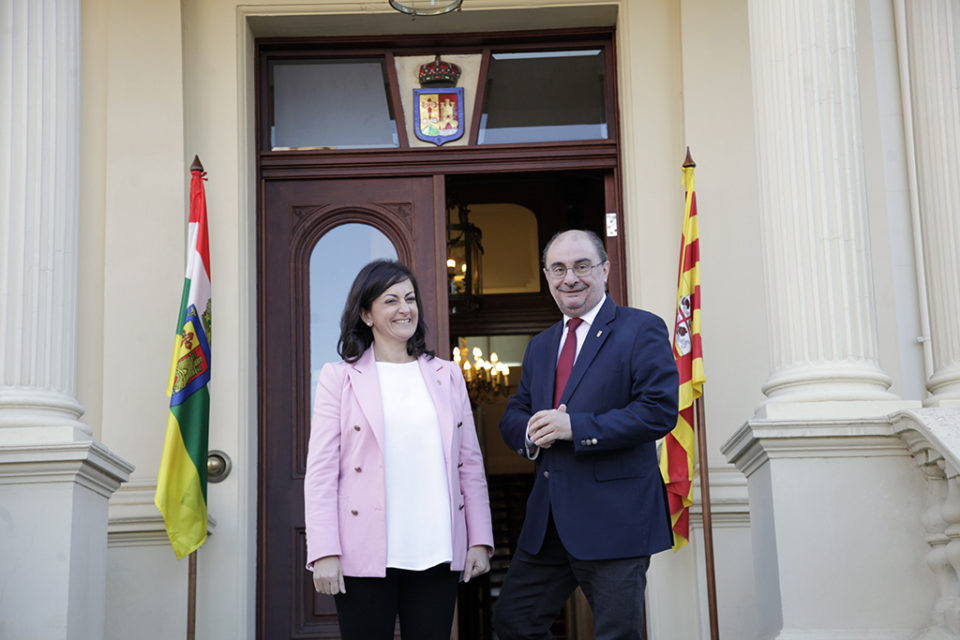 Concha Andreu y Javier Lambán, en el Palacete de Gobierno. / Ingrid
