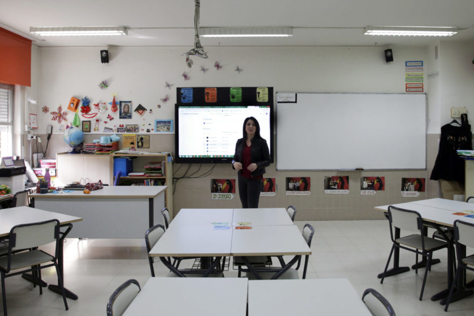 Clase virtual desde el colegio Las Gaunas. / Ingrid