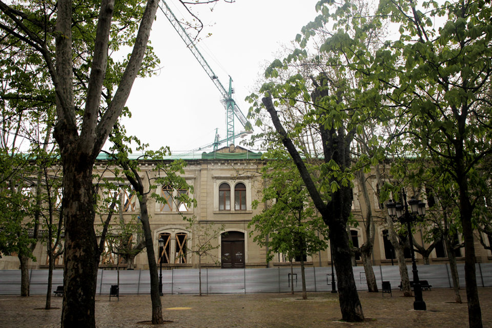 La obra del IES Sagasta, parada por el estado de alarma. / Ingrd
