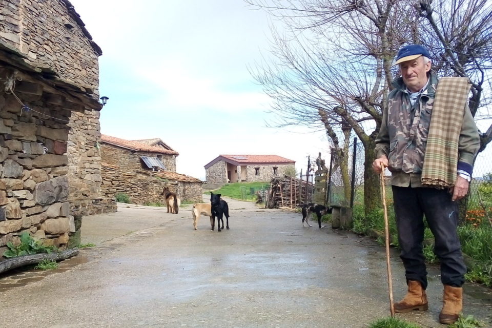 José Luis Domínguez, bajo un mimbral en Santa Marina el pasado sábado. / NR